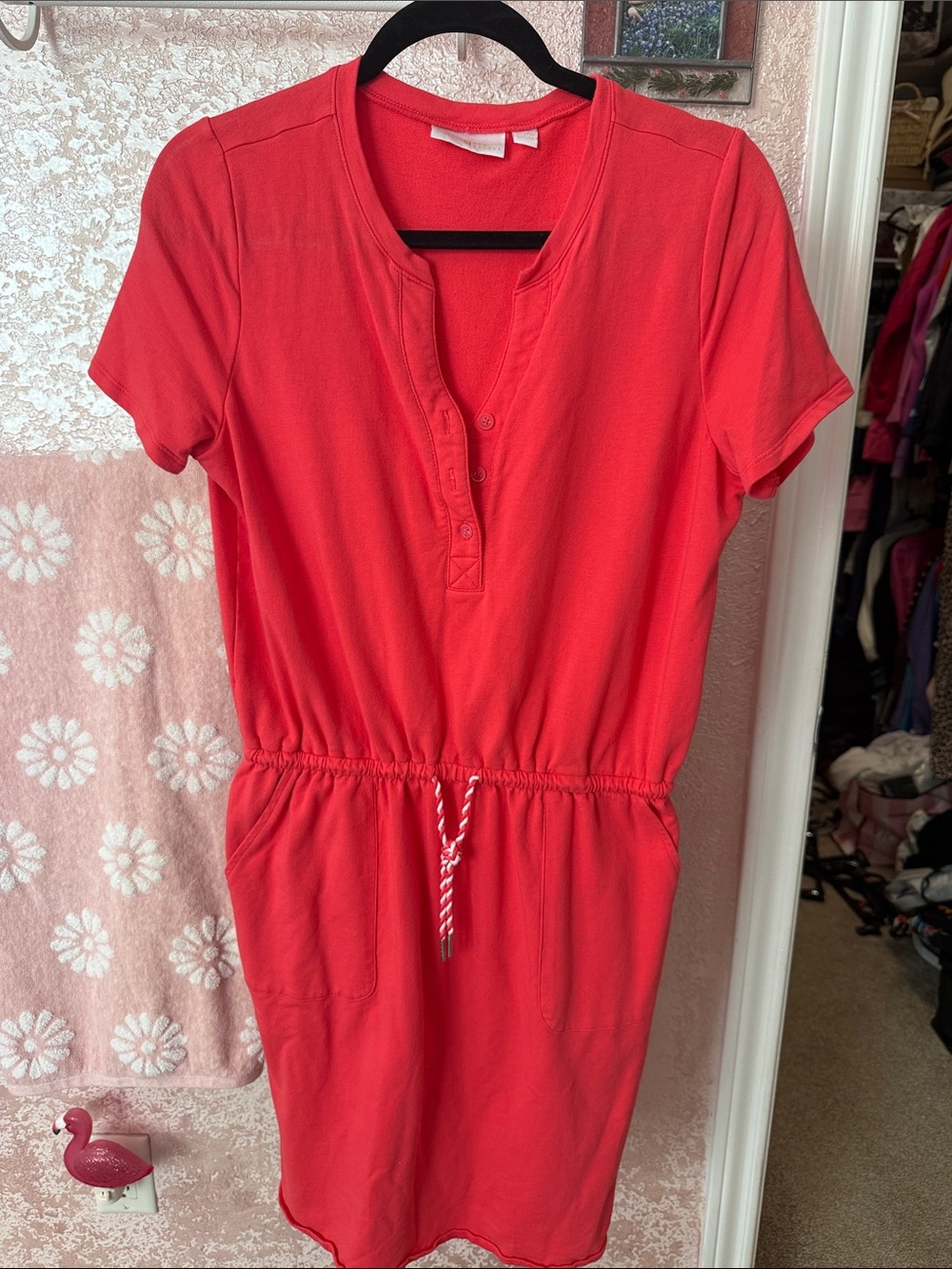Kim Gravel Drawstring Waist T-Shirt Dress